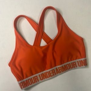 Under Armour Sports Bra Cross Back Fitness Performance Bra with Logo Band